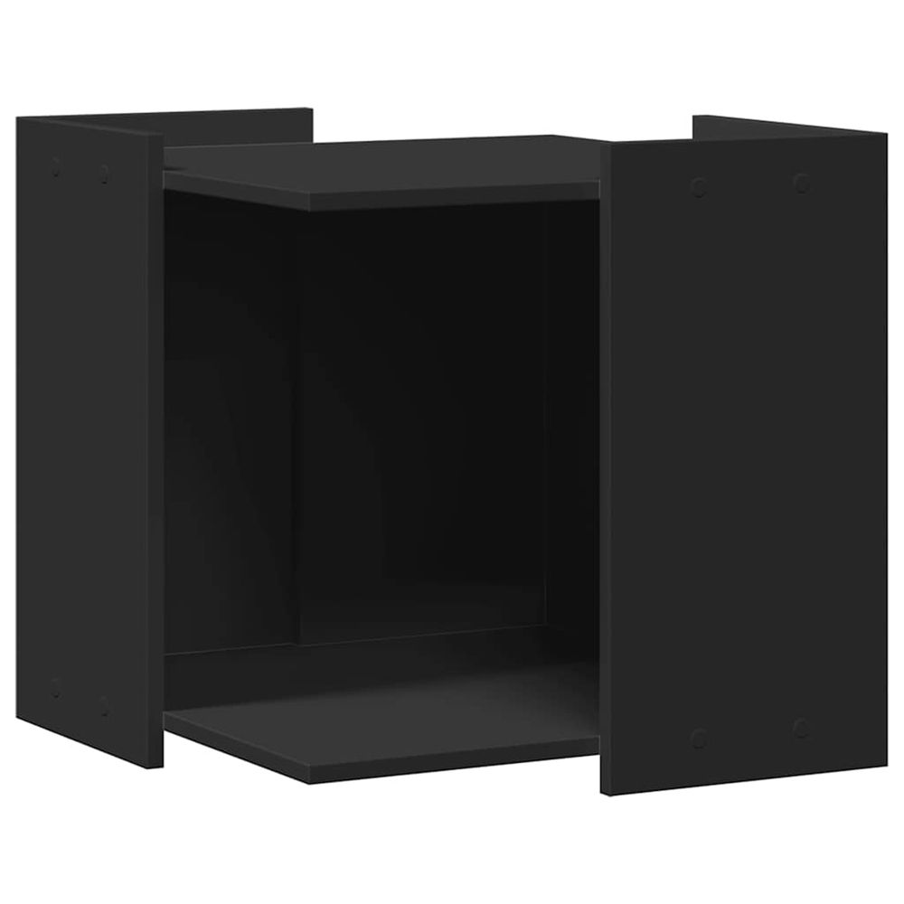 Enceinte pour bac à litière pour chat noir 53 x 53 x 51 cm