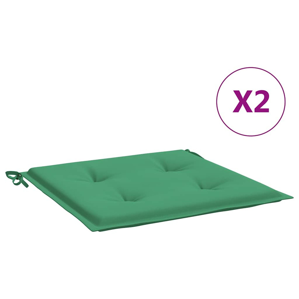 Coussins de chaise jardin lot de 2 vert 40x40x3 cm tissu oxford