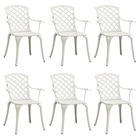 Chaises de jardin lot de 6 fonte d'aluminium blanc