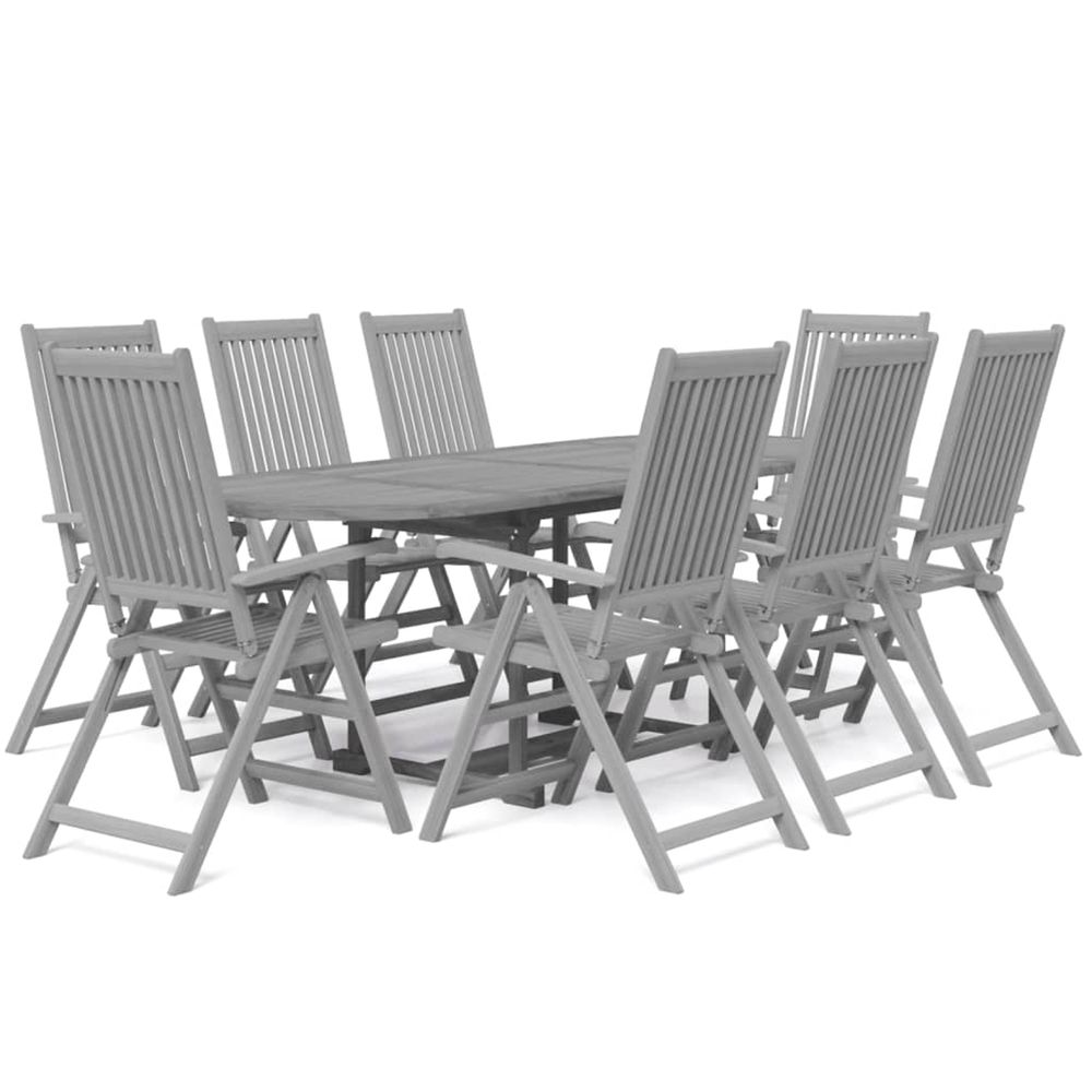 Ensemble à manger de jardin 9 pcs bois d'acacia solide