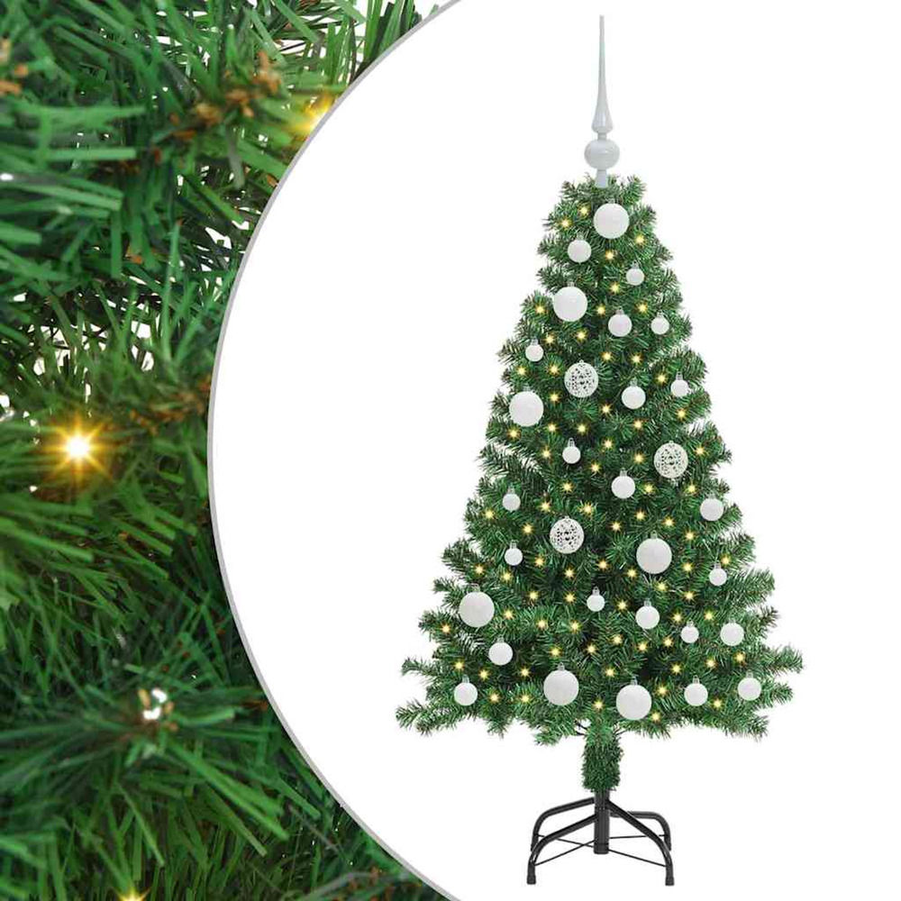 Sapin de noël artificiel vert 120 cm pvc, acier et plastique