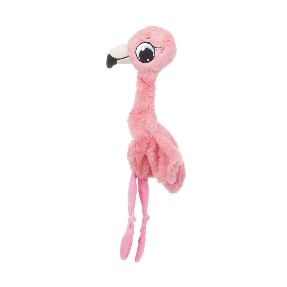 Peluche flamant rose grand yeux pour chien