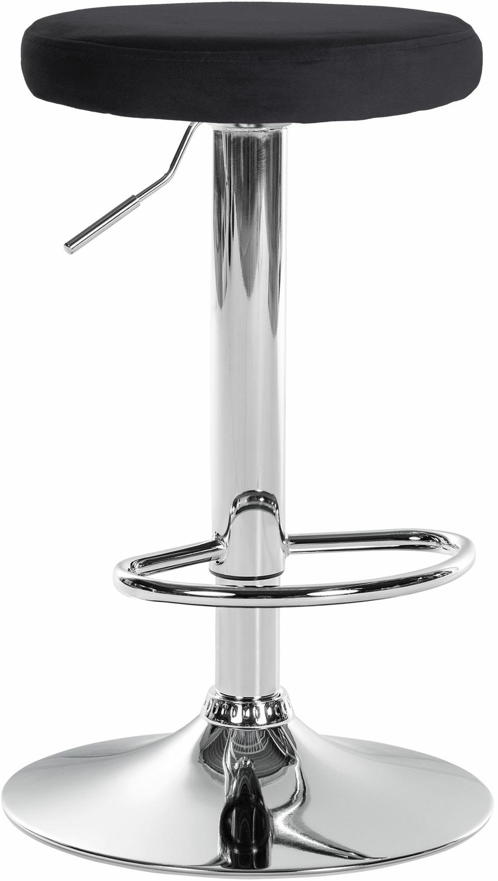 Tabouret de bar ponte velours chrome
