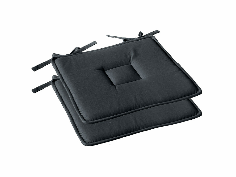 Lot de 2 galettes plates panama gris foncé 40 x 40 cm