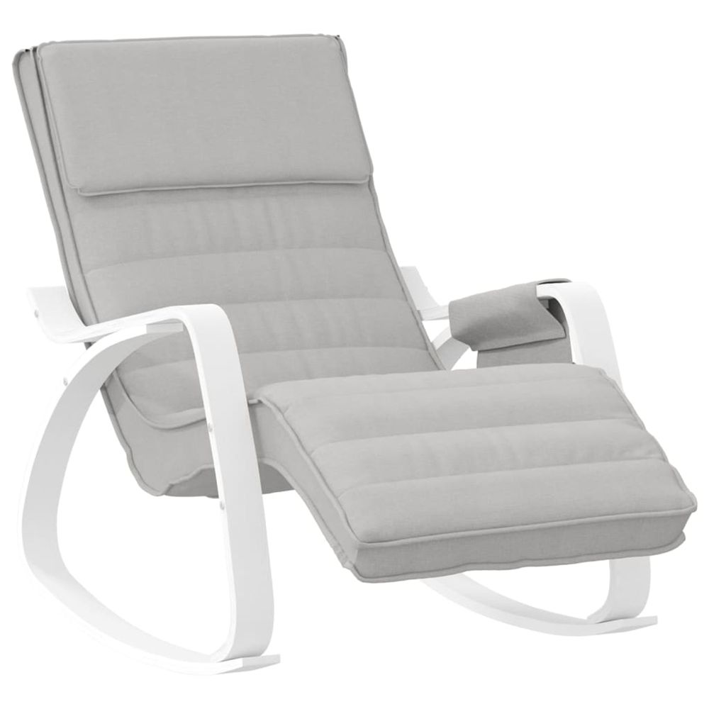 Chaise à bascule gris clair tissu