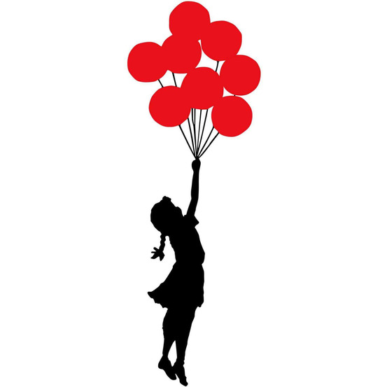 Décoration murale en métal acess fille avec ballons