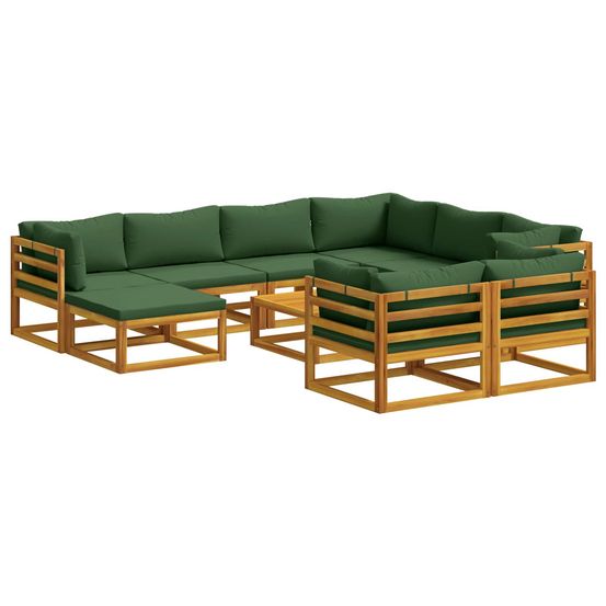 Ensemble de canapés 10 pc naturel bois d'acacia massif