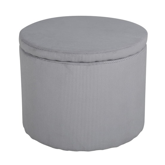 Pouf dunken 51x51x43 cm velours côtelé gris