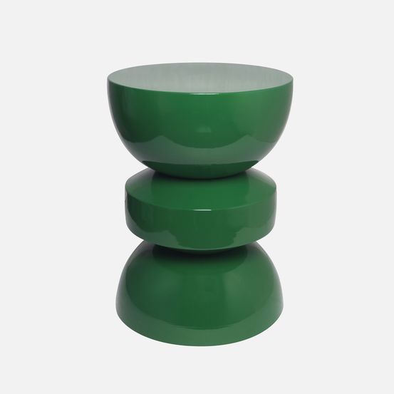 Table d'appoint, bout de canapé, table de chevet en métal effet glossy, assa, ø32 x 44.5cm