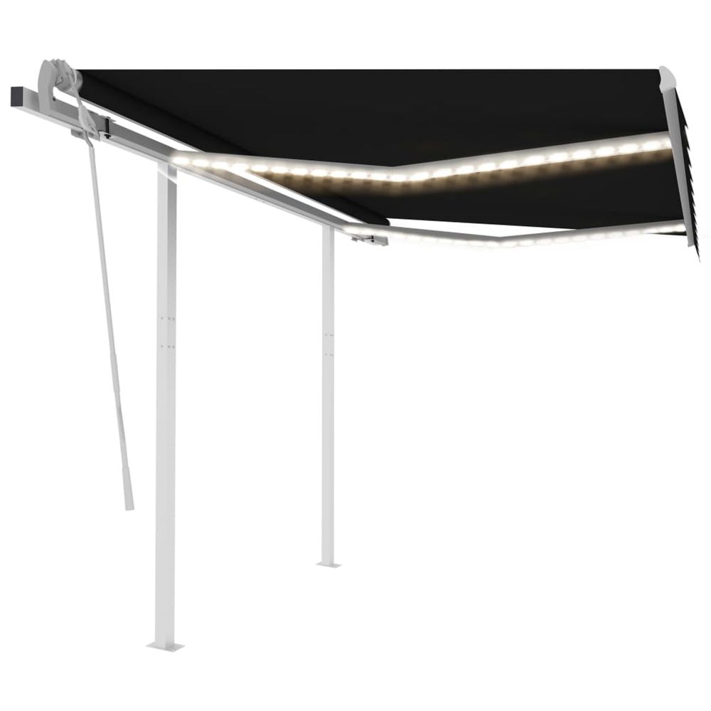 Auvent manuel rétractable avec led 3x2,5 m anthracite