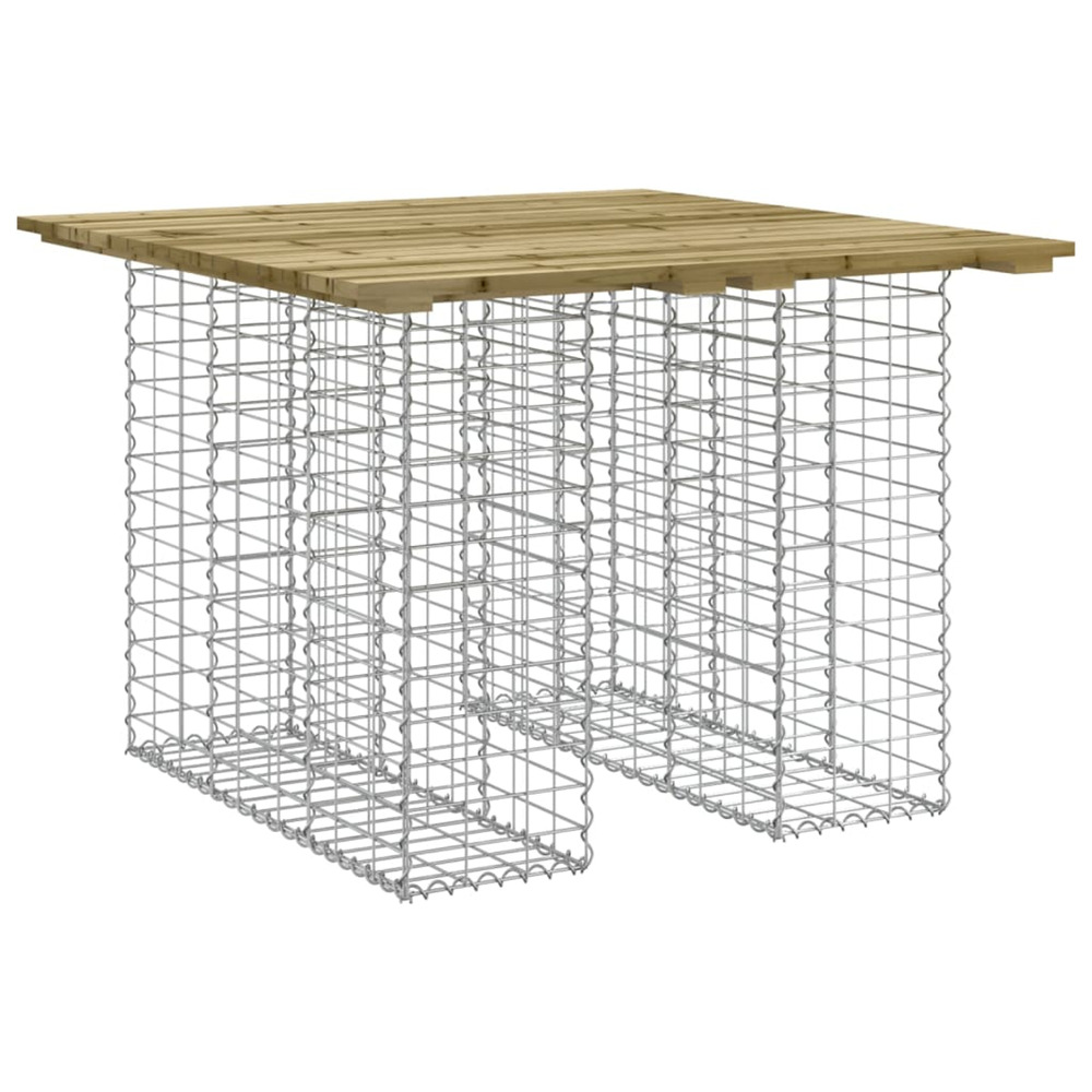 Table de jardin gabion design 100x102x72 cm bois de pin imprégné