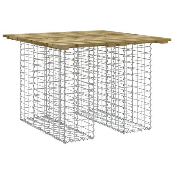 Table de jardin gabion design 100x102x72 cm bois de pin imprégné