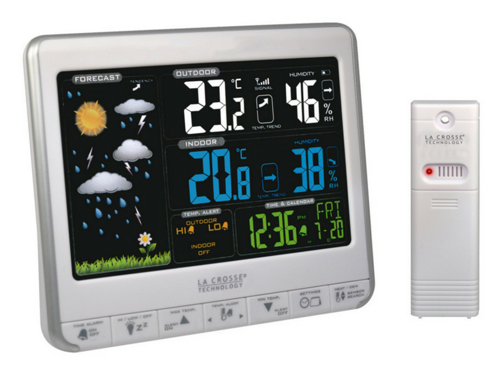 Station météo sans fil avec écran lcd couleur - ws6826whisil