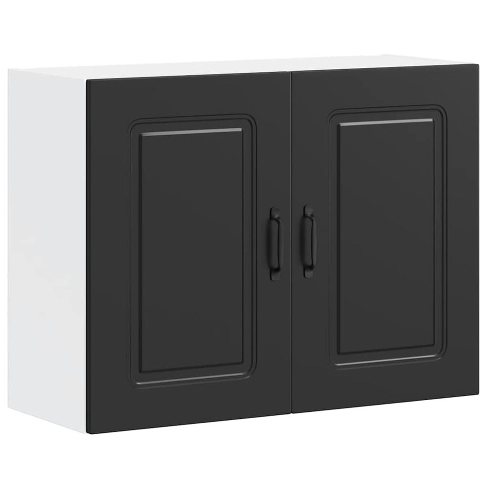 Armoire murale de cuisine kalmar noir bois d'ingénierie