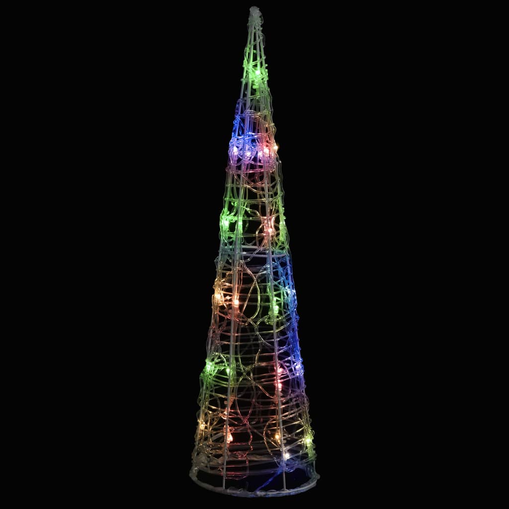 Cône lumineux décoratif pyramide à led acrylique coloré 60 cm