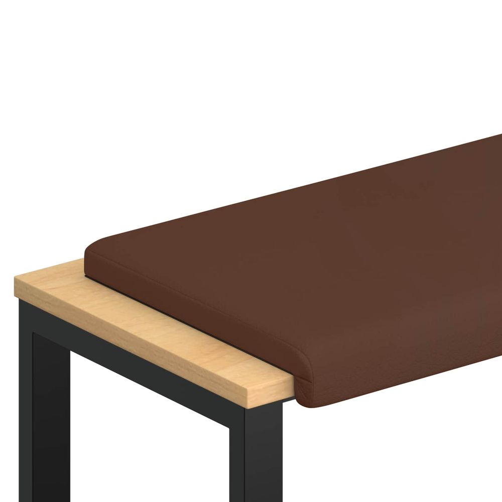 Coussin de banc simili cuir marron profondeur 35 cm