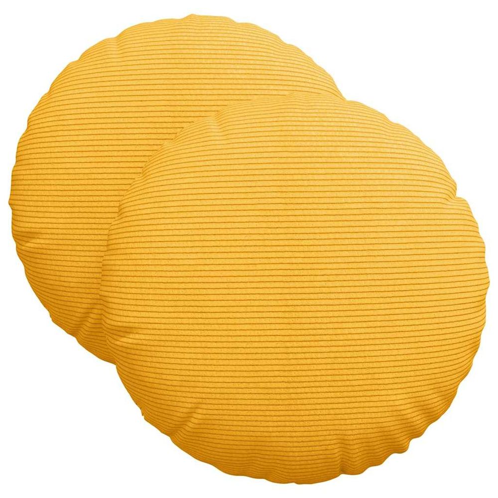 Coussins de siège 2 pc tissu en velours côtelé jaune clair
