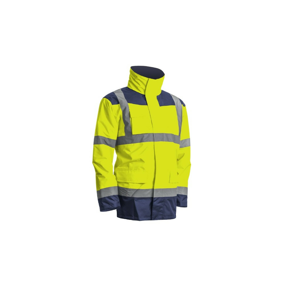 Veste kanata pu hi viz 3m jaune fluo marine ts coverguard 7kanys