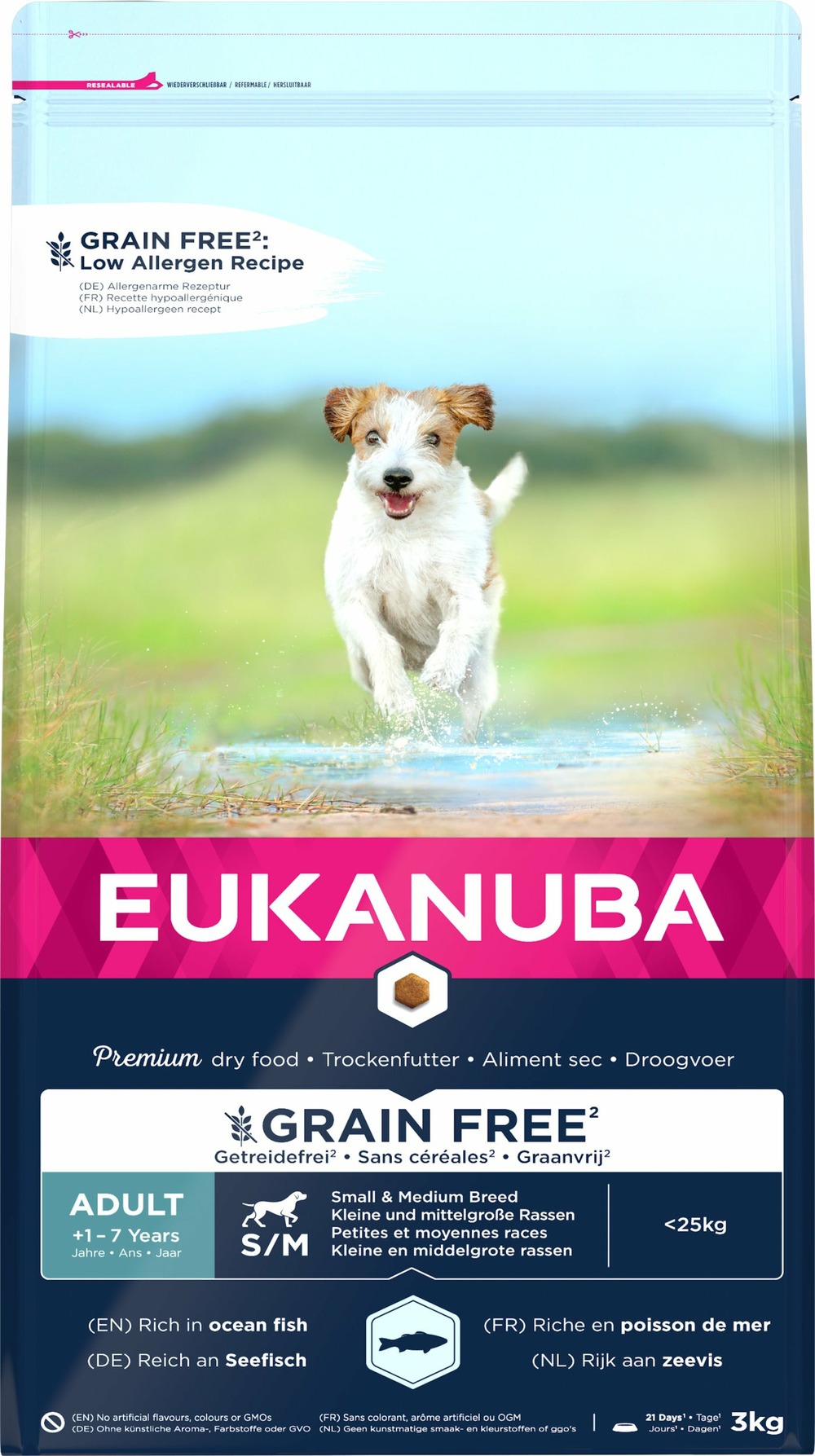 Eukanuba - croquettes sans céréales au poisson pour chien de petite et moyenne taille 3kg