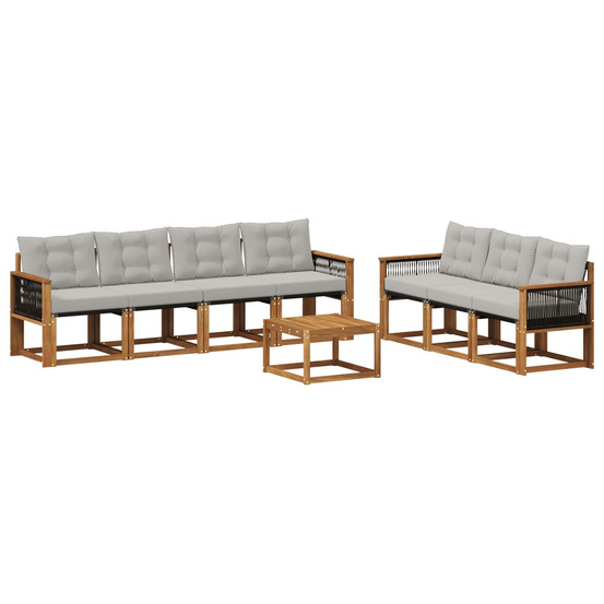 Ensemble de canapés d'extérieur 8 pcs naturel et gris clair