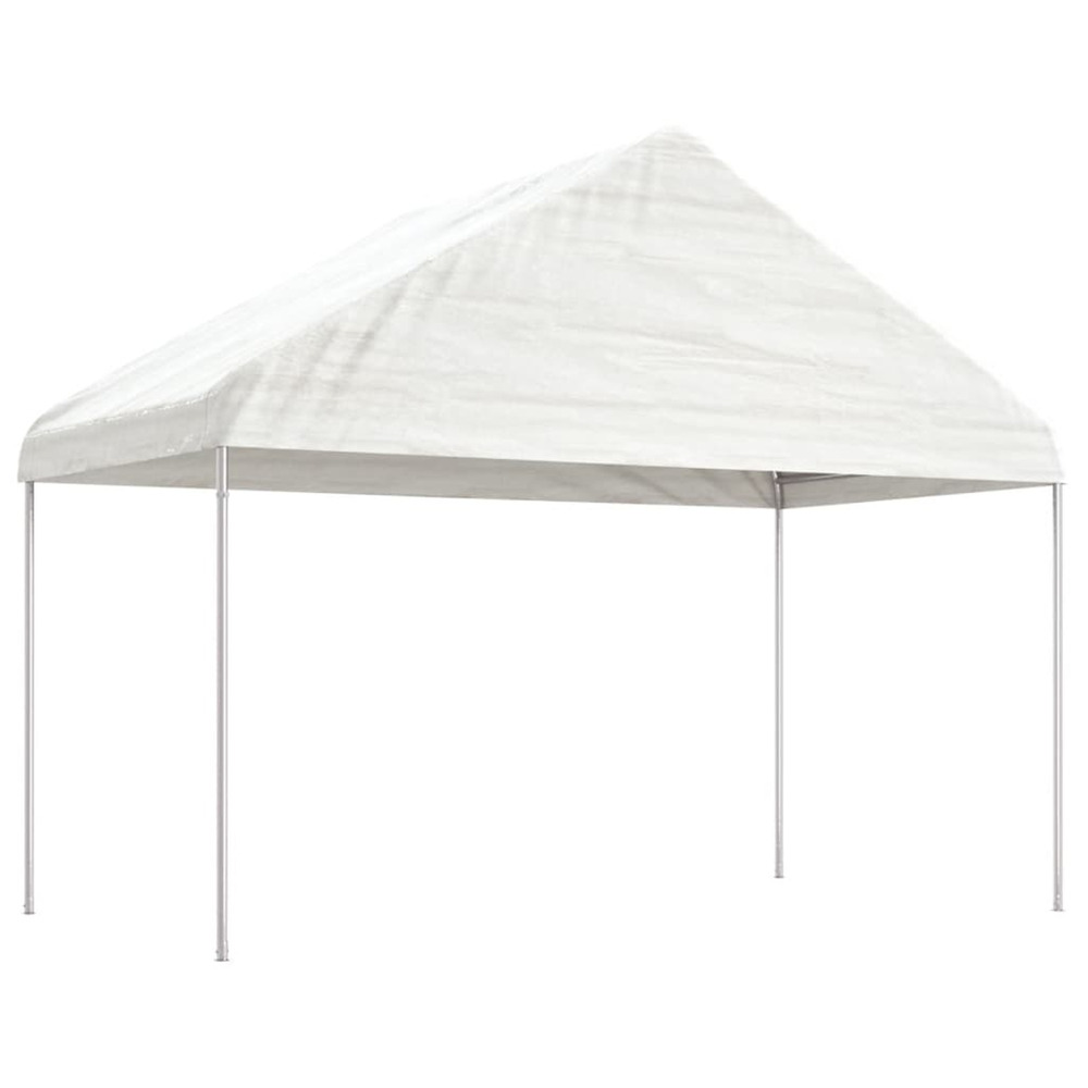 Belvédère avec toit blanc 4,08x2,23x3,22 m polyéthylène
