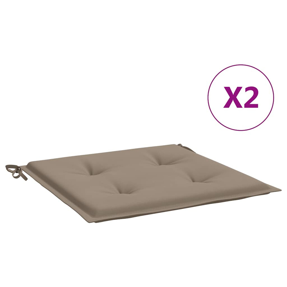 Coussins de chaise jardin lot de 2 taupe 40x40x4cm tissu oxford