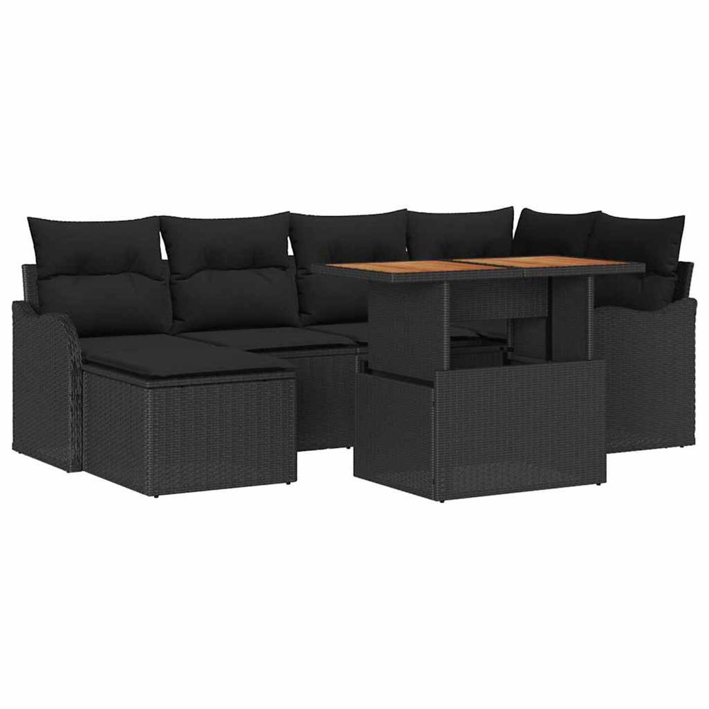 Ensemble de canapé de jardin 7 pc noir