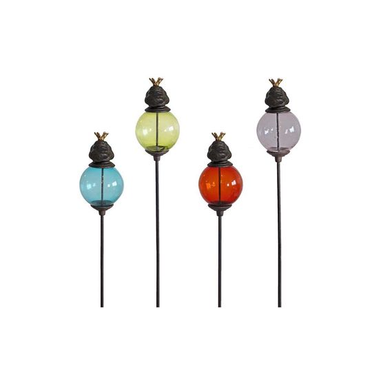 Set de 4 tuteurs boules colorées animaux grenouilles
