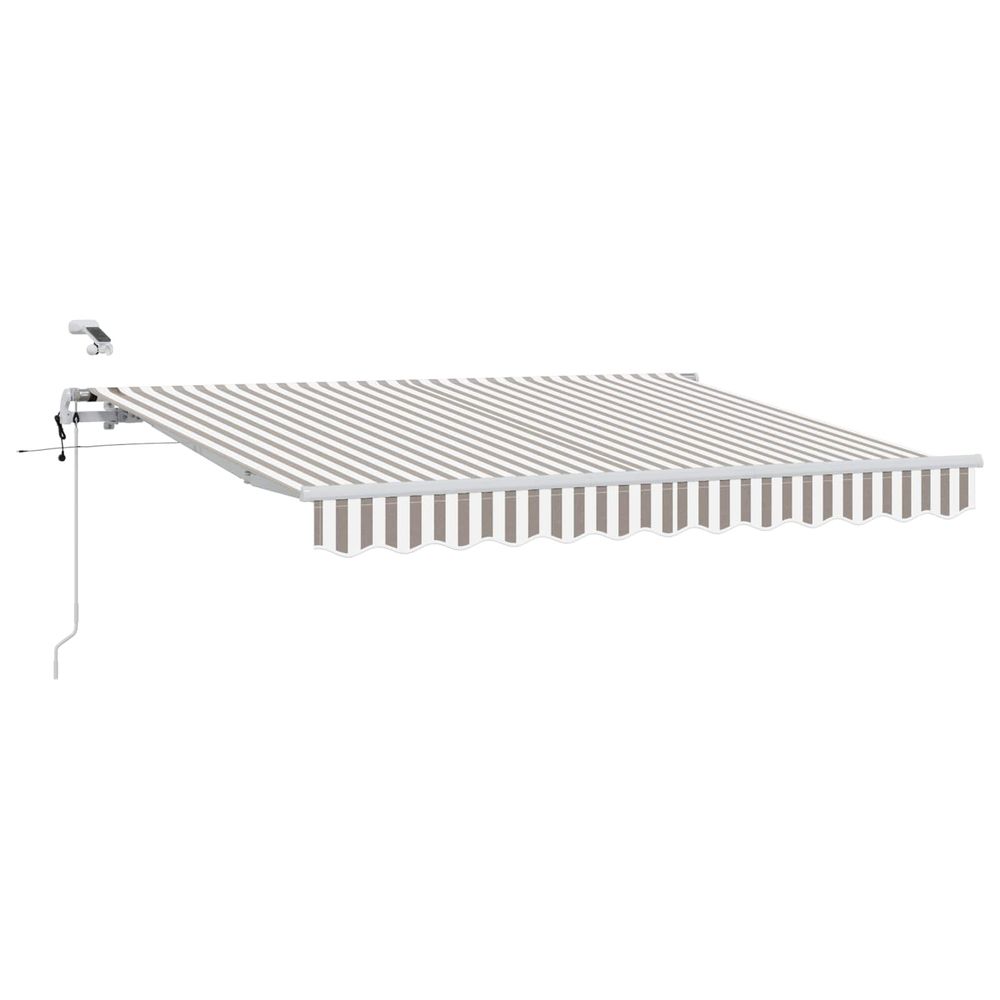 Auvent rétractable gris clair et blanc 350 x 250 cm polyester