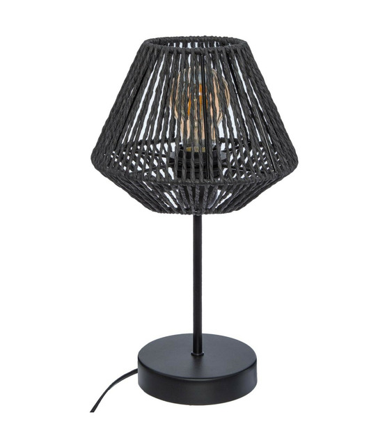 Lampe à poser en métal et abat-jour noir h 34 cm