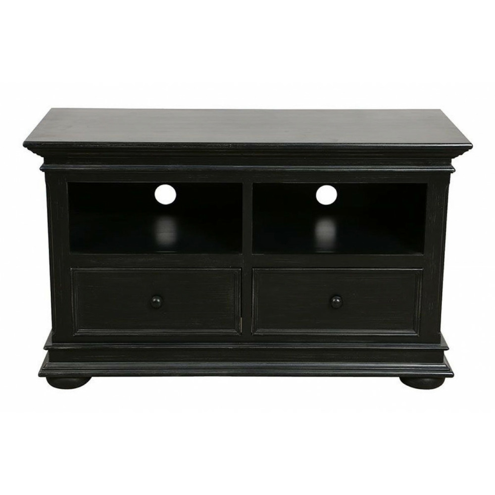 Meuble tv avec 2 rangements mdf noir - harmonie interior's