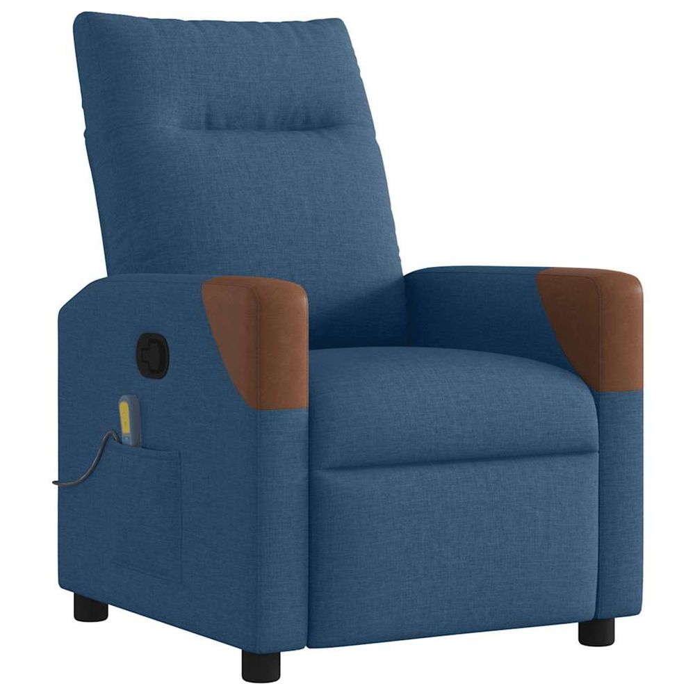 Fauteuil inclinable de massage bleu tissu