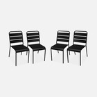 Lot de 4 chaises intérieur / extérieur en métal peinture antirouille empilables coloris noir