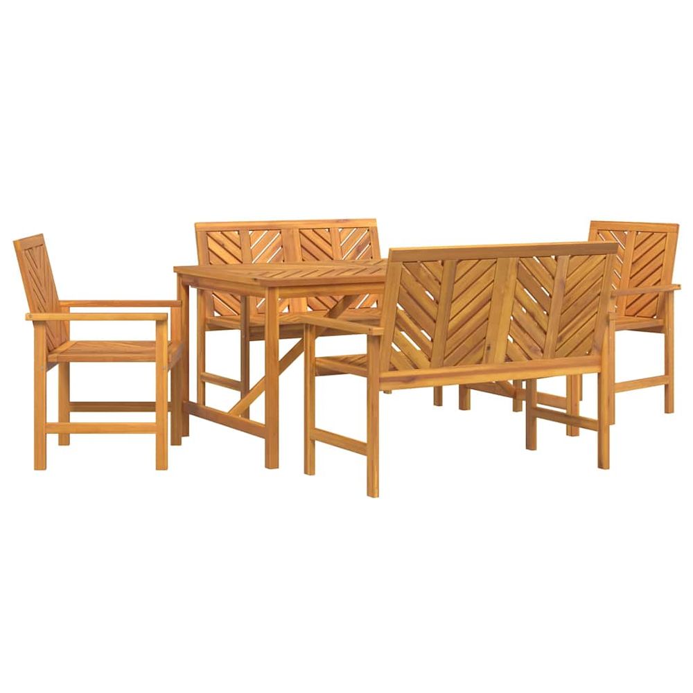 Ensemble de salle à manger pour jardin 5 pc marron