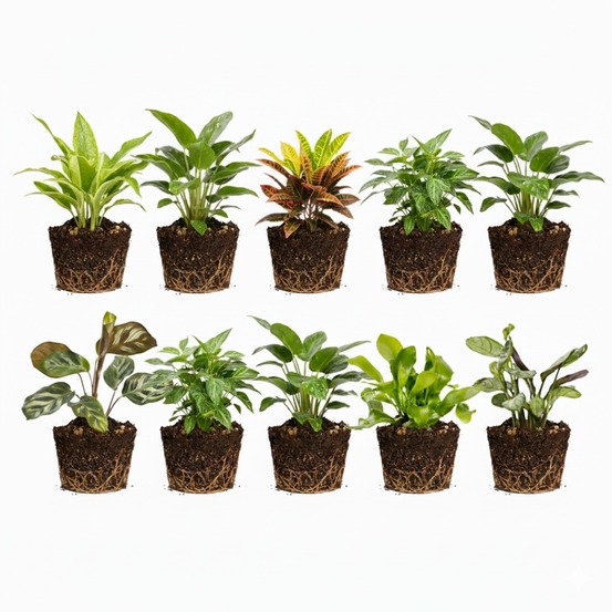 Mini-plantes d'intérieur : fougères (10 pièces) - pour terrarium