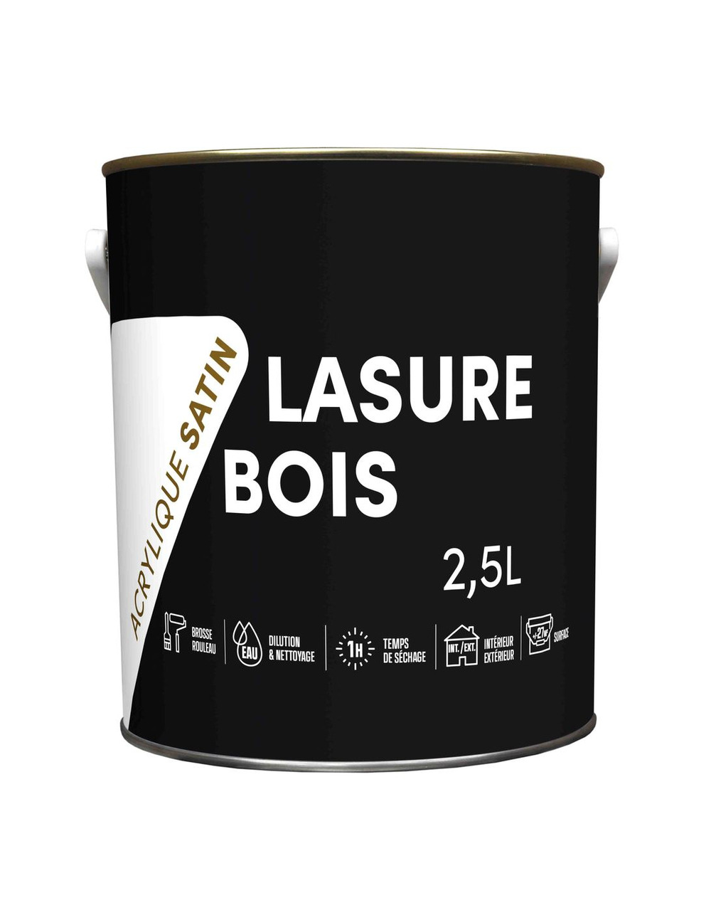 Lasure bois acrylique satin 2.5l - tout dans le prix