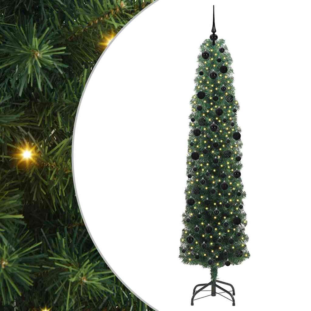 Sapin de noël artificiel vert 240 cm pvc et acier et plastique