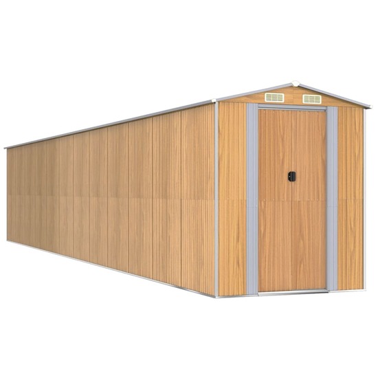 Abri de jardin marron clair 192x1021x223 cm acier galvanisé