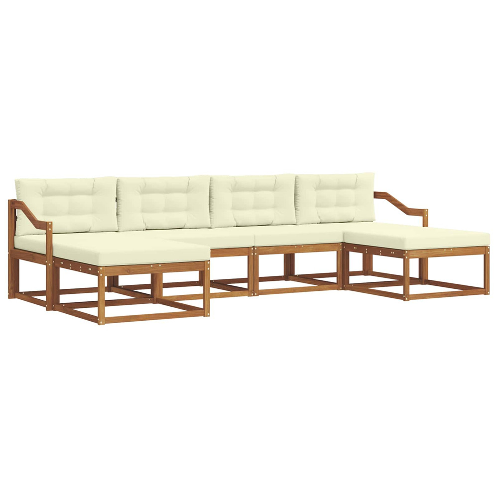 Ensemble de canapés d'extérieur 6 pcs naturel et crème