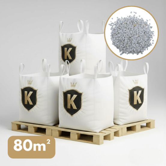 Gravier marbre blanc cristal 8/12 mm – pack 4 big bag +/- 1,5t – 80 m²