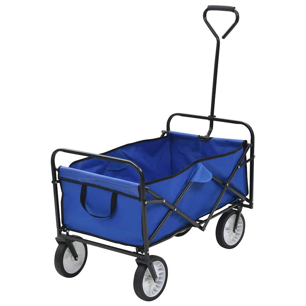 Chariot à main pliable acier bleu