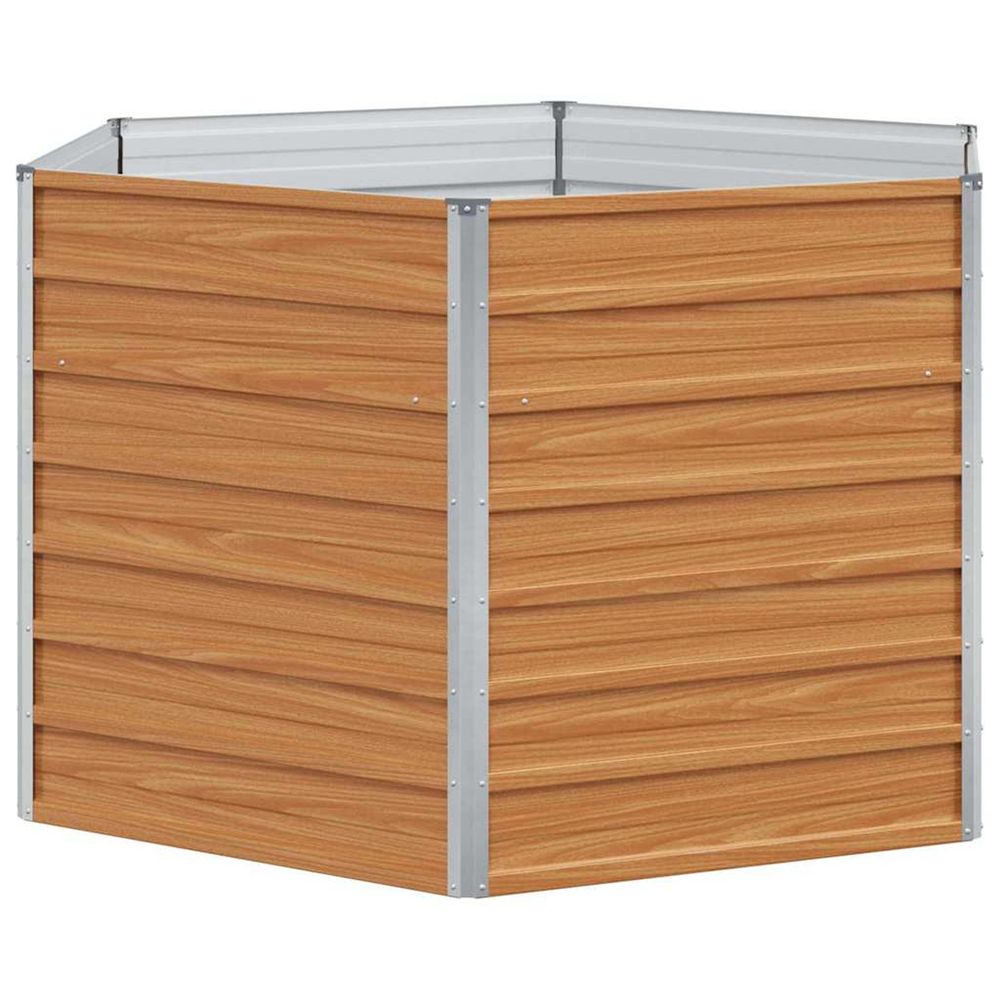 Jardin surélevé marron clair 129 x 129 x 77 cm acier galvanisé