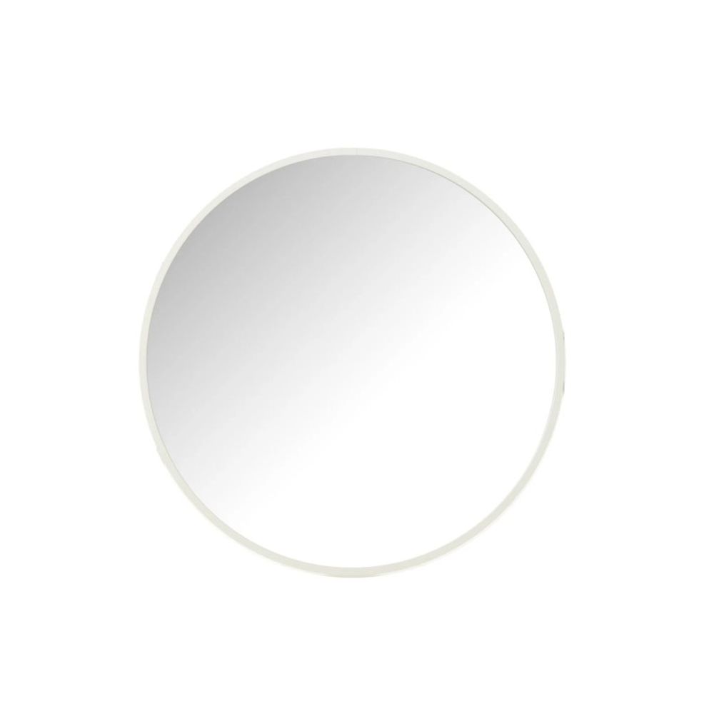 Miroir rond en verre et métal blanc d.40cm