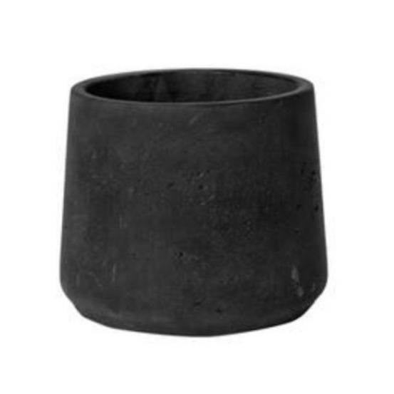 Pot patt m noir effet béton 16,5cm