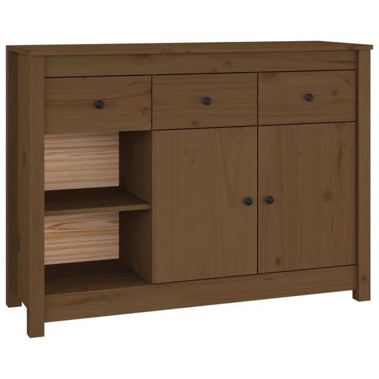 Buffet bahut commode armoire meuble de rangement organisateur cuisine salle de séjour salon 100 x 35 x 74 cm bois massif de p