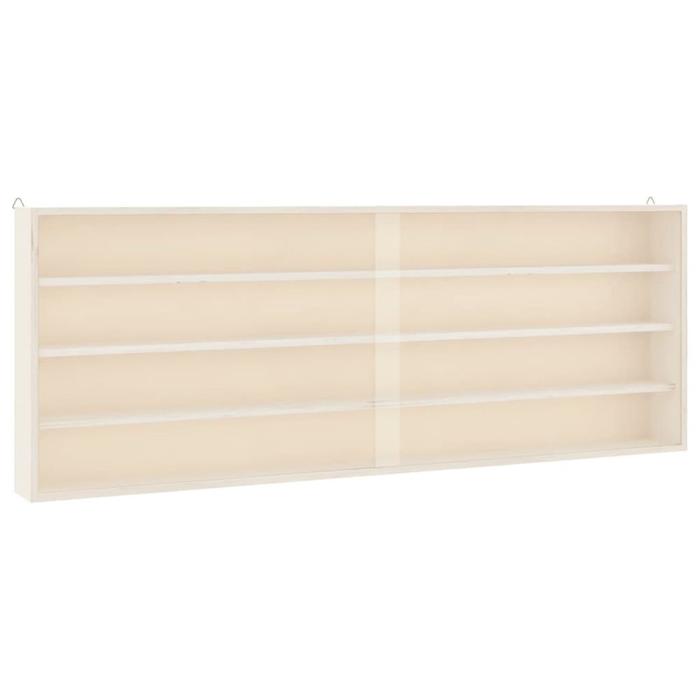 Vitrine de collection en bois avec portes 100x8,5x37 cm