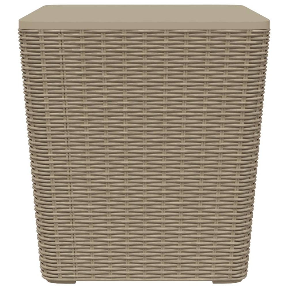 Table de jardin avec couvercle amovible marron clair pp