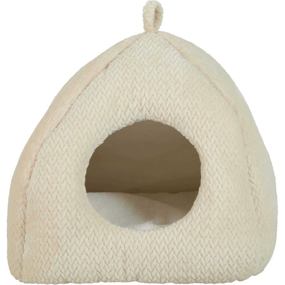 Igloo pour chat en fourrure olympe 41 x 41 cm crème