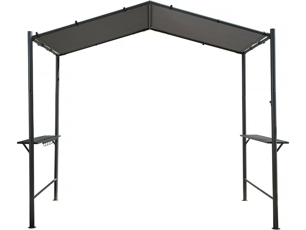 Pergola tonnelle pour barbecue - 277 x 149 cm - anthracite