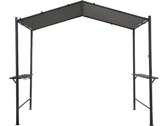 Pergola tonnelle pour barbecue - 277 x 149 cm - anthracite